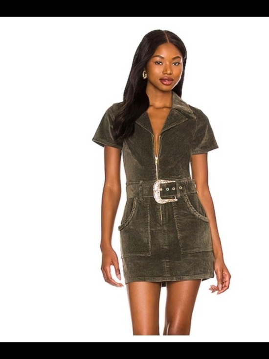 Show Me Your MuMu Dresses & Skirts - Show Me Your MUMU OUTLAW green Cordoroy Dress Sz M